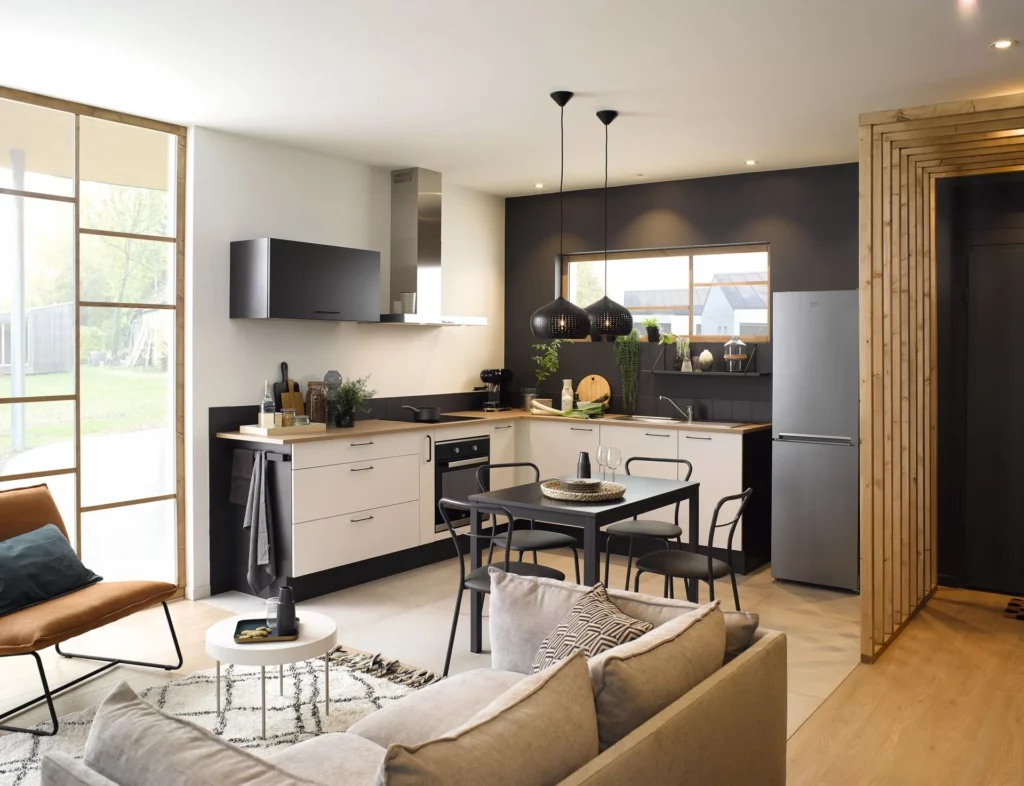 Cuisine équipée Start Moove blanc et ombre, Cuisinella Sion