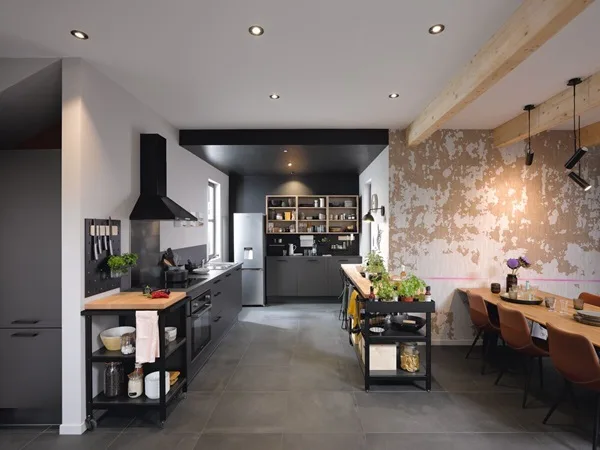 Cuisine industrielle Start Pulse aspect métal brossé